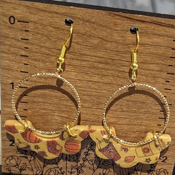 🎃Pumpkin Spice Clay Earrings NEW! - Picture 2 of 3